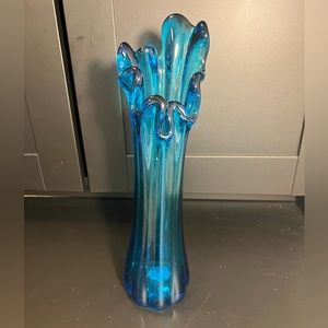 Cobalt Blue Swung Vase
12” Tall
